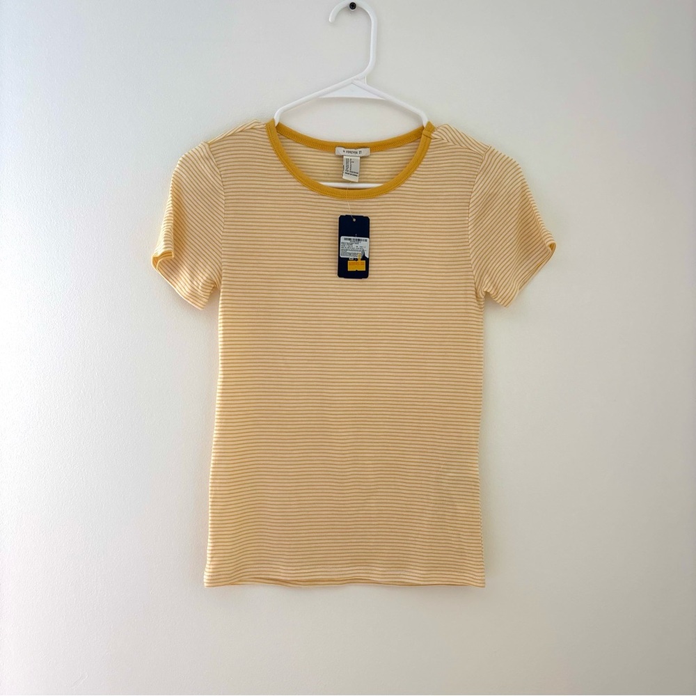 forever 21 yellow striped tee